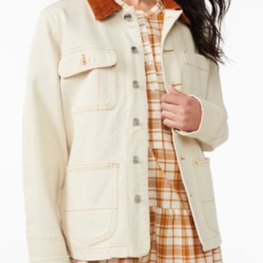 Women's Barn Jacket with Corduroy Collar
